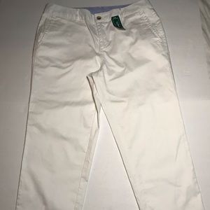 L.L. Bean Favorite Fit White Cropped Pants Size 8